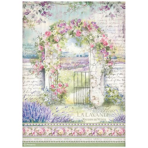 Stamperia DFSA4672 A4 Rice paper packed-Provence arch, Multicoloured von Stamperia