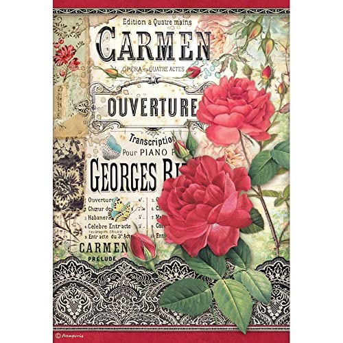Stamperia DFSA4718 Reispapier – Desire – Carmen Ouverture, Papier, Mehrfarbig, A4 von Stamperia
