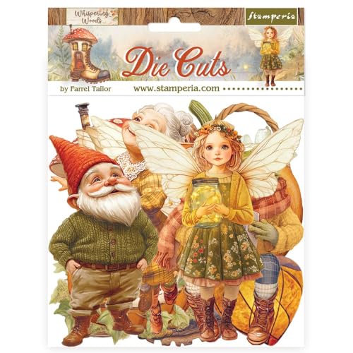 Stamperia - Die Cuts for Scrapbooks, Albums, Cards, Bullet Journals and More, Laser Cut Cardboard Shapes, Easy to Glue, Perfect for Hobbies, Crafts, and Gifting (Whispering Woods) (Assorted) von Stamperia