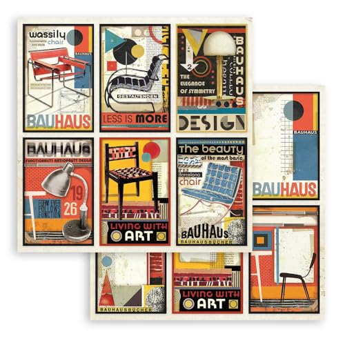 Stamperia - Doppelseitiges SCRAPBOOKING BLATT - BAUHAUS 6 CARDS von Stamperia