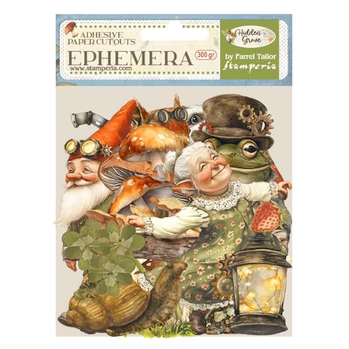 Stamperia - Ephemera for Scrapbooking, Albums, Card Making, Bullet Journalling and More, Adhesive Paper Cut Outs, Easy to Apply, Perfect for Hobbies, Crafts, and Gifting (Hidden Grove) von Stamperia