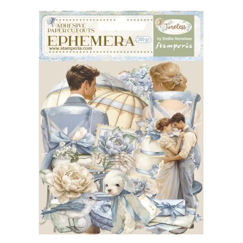 Stamperia - Ephemera for Scrapbooking, Albums, Card Making, Bullet Journalling and More, Adhesive Paper Cut Outs, Easy to Apply, Perfect for Hobbies, Crafts, and Gifting (Timeless) von Stamperia