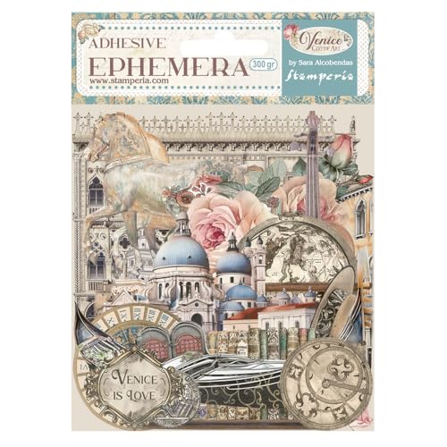Stamperia - Ephemera for Scrapbooking, Albums, Card Making, Bullet Journalling and More, Adhesive Paper Cut Outs, Easy to Apply, Perfect for Hobbies, Crafts, and Gifting (Venice, City of Art) von Stamperia