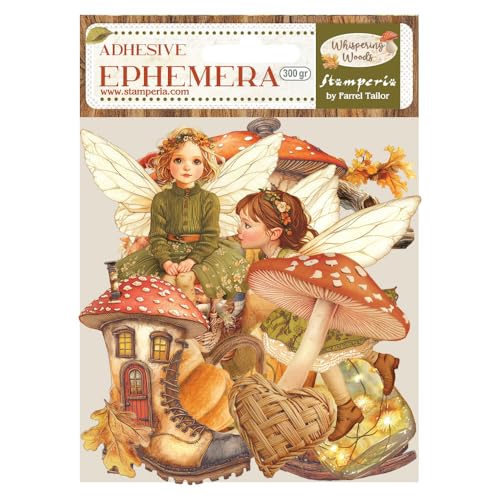Stamperia - Ephemera for Scrapbooking, Albums, Card Making, Bullet Journalling and More, Adhesive Paper Cut Outs, Easy to Apply, Perfect for Hobbies, Crafts, and Gifting (Whispering Woods) von Stamperia