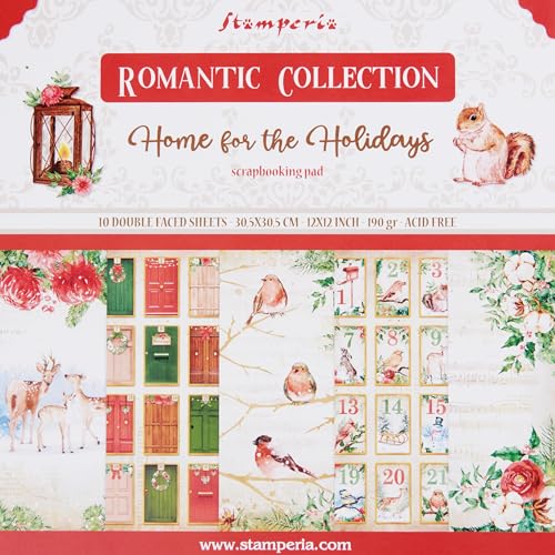 Stamperia International SBBL119 Scrapbooking Block – Romantisch – Zuhause für die Feiertage, Papier, Mehrfarbig, 12 x 12 inches Stamperia International SBBL119 Scrapbooking Block – Romantisch – Zuhause für die Feiertage, Papier, Mehrfarbig, 12 x 12 inches von Stamperia