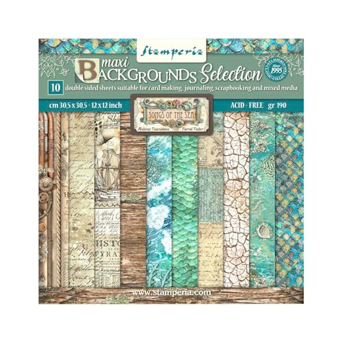 Stamperia International Scrapbooking-Block, Motiv: Lieder des Meeres, mehrfarbig, 30,5 x 30,5 cm Stamperia International Scrapbooking-Block, Motiv: Lieder des Meeres, mehrfarbig, 30,5 x 30,5 cm von Stamperia