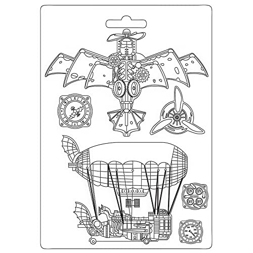 Stamperia K3PTA4540 Soft Mould A4-Sir Vagabond Aviator Aircraft, Papier, White, One Size, 4 Stamperia K3PTA4540 Soft Mould A4-Sir Vagabond Aviator Aircraft, Papier, White, One Size, 4 von Stamperia