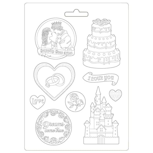 Stamperia K3PTA499 Soft Mould Castle And Cake Weiche Form A4-Sleeping Beauty schloss und kuchen, Mehrfarbig, 3 Piece Stamperia K3PTA499 Soft Mould Castle And Cake Weiche Form A4-Sleeping Beauty schloss und kuchen, Mehrfarbig, 3 Piece von Stamperia
