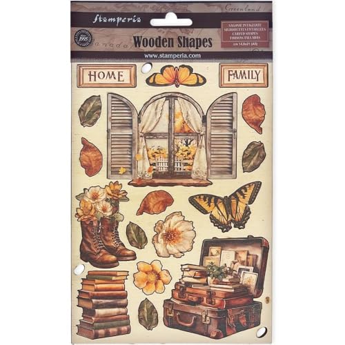 Stamperia KLSP170 Colored Wooden Shape, Accessories, 14,8 x 21 x 0,8 cm Stamperia KLSP170 Colored Wooden Shape, Accessories, 14,8 x 21 x 0,8 cm von Stamperia