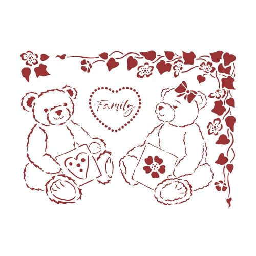 Stamperia KSD311 Stencil D cm 20x15-DayDream Bears, Multicoloured, 20 x 15 cm, 2 Stamperia KSD311 Stencil D cm 20x15-DayDream Bears, Multicoloured, 20 x 15 cm, 2 von Stamperia