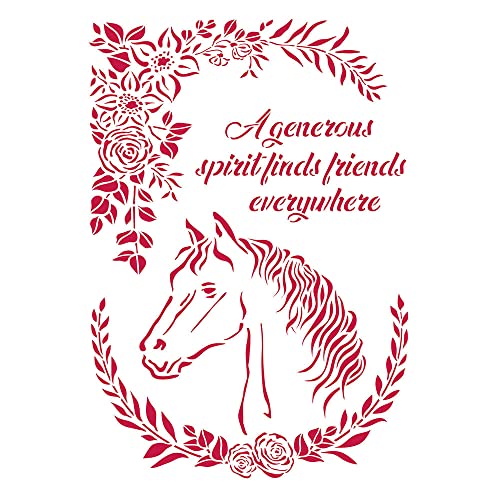Stamperia KSG471 G Stencil-Romantic Horse with Flowers G Schablone – Romantisches Pferd mit Blumen, Verschieden, A4, 3 Piece Stamperia KSG471 G Stencil-Romantic Horse with Flowers G Schablone – Romantisches Pferd mit Blumen, Verschieden, A4, 3 Piece von Stamperia