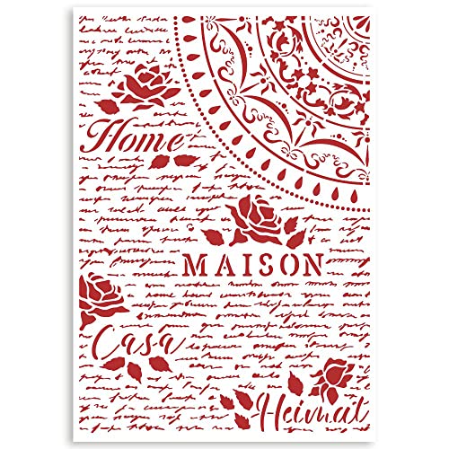 Stamperia KSG483 Stencil G cm 21x29,7-Casa Granada Home, Maison, Kunststoff, Multicoloured, A4, 3 Stamperia KSG483 Stencil G cm 21x29,7-Casa Granada Home, Maison, Kunststoff, Multicoloured, A4, 3 von Stamperia