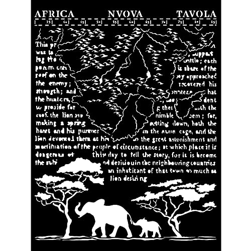 Stamperia KSTD099 Thick Stencil cm 20X25-Savana Africa, Multicoloured, 20 x 25 cm, 2 Stamperia KSTD099 Thick Stencil cm 20X25-Savana Africa, Multicoloured, 20 x 25 cm, 2 von Stamperia