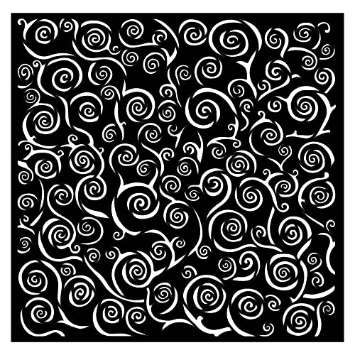 Stamperia KSTDQ63 Thick Stencil cm 18X18-Klimt Spiral Pattern, Various, 18X18 cm, 3 von Stamperia