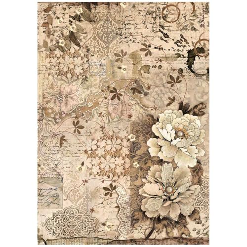 Stamperia Motiv-Strohseide Old Lace DIN A4 Scrapbooking Bastelpapier Vintage Papierhandwerk Serviettentechnik Strohseidenpapier Papierbasteln Flower Stamperia Motiv-Strohseide Old Lace DIN A4 Scrapbooking Bastelpapier Vintage Papierhandwerk Serviettentechnik Strohseidenpapier Papierbasteln Flower von Stamperia