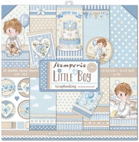 Stamperia Papierblock 10 Blätter 30.5 x 30.5 (12" x 12") doppelseitig "Little Boy" von Stamperia