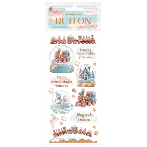 Stamperia DFLRB174, Blue, Rub-On (Snowglobes) von Stamperia