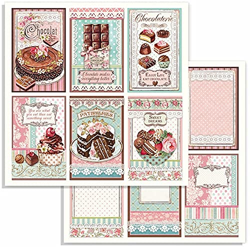 Stamperia SBB738 DS PAPR12 Choc Scrapbooking Doppelseitiges Papier Chocolate Cards, Mehrfarbig, 30,5x30,5 Stamperia SBB738 DS PAPR12 Choc Scrapbooking Doppelseitiges Papier Chocolate Cards, Mehrfarbig, 30,5x30,5 von Stamperia