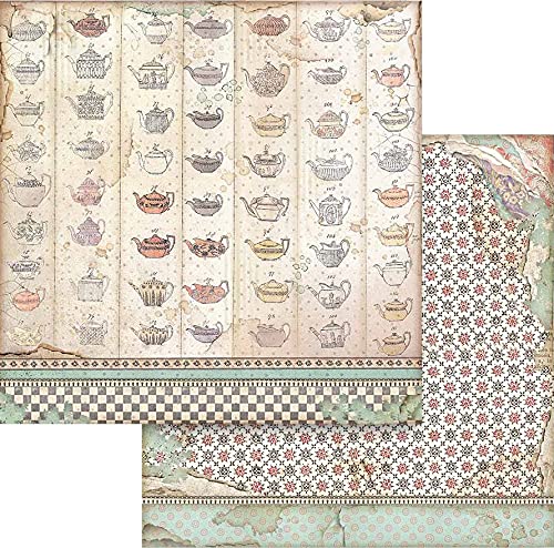Stamperia SBB818 Doppelgesicht Schmierpapier-Teetasse, Mehrfarbig, 30.5x30.5 cm, 10 Piece von Stamperia