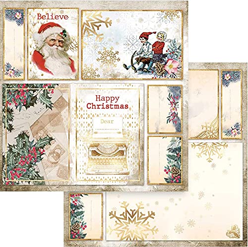 Stamperia SBB829 Scrapbooking Doppelseitiges Papier-Romantic Christmas Cards Santa Claus, Mehrfarbig, 30,5x30,5 Stamperia SBB829 Scrapbooking Doppelseitiges Papier-Romantic Christmas Cards Santa Claus, Mehrfarbig, 30,5x30,5 von Stamperia