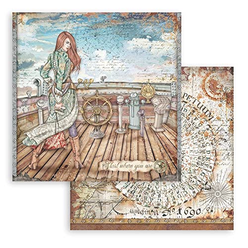 Stamperia SBB843 Scrapbooking Double face Sheet-Lady Vagabond Lifestyle Rudder, Various, 30,5x30,5 cm, 10 von Stamperia