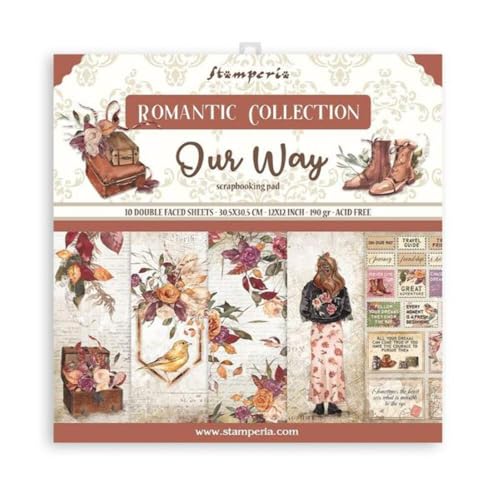 Stamperia SBBL115 Scrapbooking Pad 10 Sheets cm 30,5x30,5 (12"x12") -Our Way, Multicolor, 12 x 12 inches von Stamperia