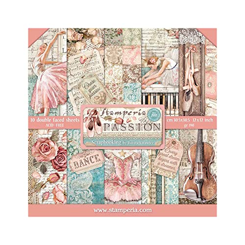 Stamperia SBBL84 Scrapbooking-Block, Leidenschaft, Pastelltöne, 12 x 12 inches Stamperia SBBL84 Scrapbooking-Block, Leidenschaft, Pastelltöne, 12 x 12 inches von Stamperia