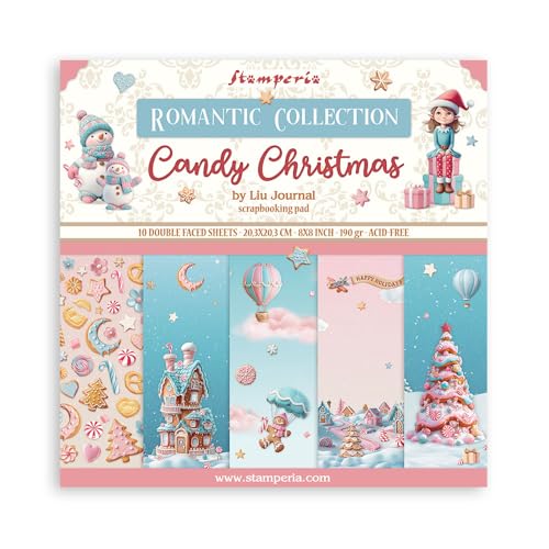 Stamperia - Scrapbook Paper Pad for Scrapbooking, Albums, Card Making, Bullet Journalling and More, Acid Free, Double-Sided, Perfect for Hobbies, Crafts, and Gifting (Candy Christmas) (20.3 x 20.3cm) Stamperia - Scrapbook Paper Pad for Scrapbooking, Albums, Card Making, Bullet Journalling and More, Acid Free, Double-Sided, Perfect for Hobbies, Crafts, and Gifting (Candy Christmas) (20.3 x 20.3cm) von Stamperia