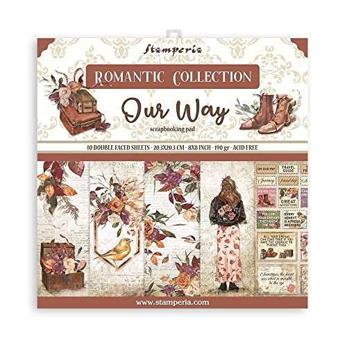 Scrapbooking Small Pad 10 sheets cm 20,3X20,3 (8"X8") - Our way von Stamperia