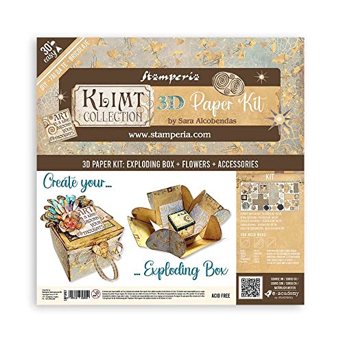 Stamperia SBPOP07 3D Paper Kit-Klimt, Various, 10x15 cm, 3 Stamperia SBPOP07 3D Paper Kit-Klimt, Various, 10x15 cm, 3 von Stamperia