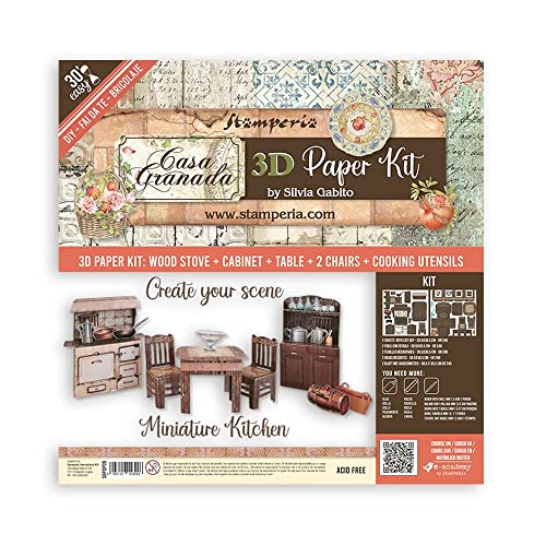 Stamperia SBPOP09 3D Paper Kit-Casa Granada, Multicoloured, 12 x 12 inches, 3 Stamperia SBPOP09 3D Paper Kit-Casa Granada, Multicoloured, 12 x 12 inches, 3 von Stamperia