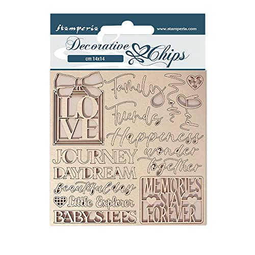 Stamperia SCB124 Decorative chips cm 14x14-DayDream writings, Multicoloured, 14 x 14 cm Stamperia SCB124 Decorative chips cm 14x14-DayDream writings, Multicoloured, 14 x 14 cm von Stamperia