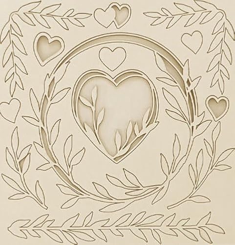 Stamperia SCB200 Deko-Chips Romance Forever Hearts 14 x 14 cm, Cremefarben von Stamperia