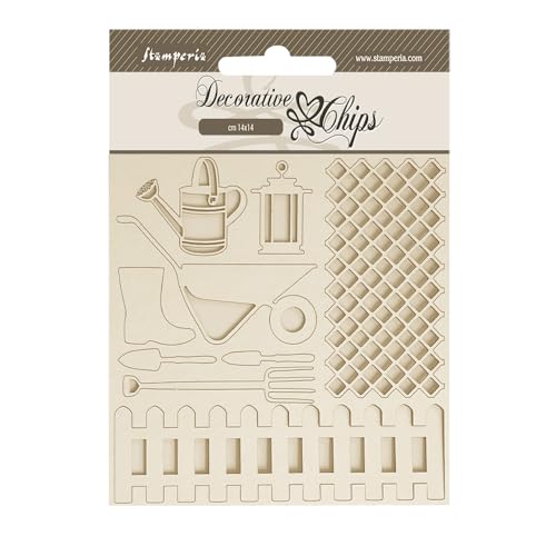 Stamperia - Decorative Chips for Scrapbooking, Albums, Card Making, Bullet Journalling and More, Tools, Laser Cut Cardboard Shapes, Easy to Glue, Perfect for Hobbies, Crafts, and Gifting (Garden) Stamperia - Decorative Chips for Scrapbooking, Albums, Card Making, Bullet Journalling and More, Tools, Laser Cut Cardboard Shapes, Easy to Glue, Perfect for Hobbies, Crafts, and Gifting (Garden) von Stamperia