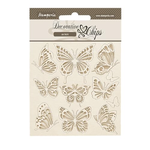 Stamperia SCB220 Lavender Decorative Chips, Brown, Assorted von Stamperia