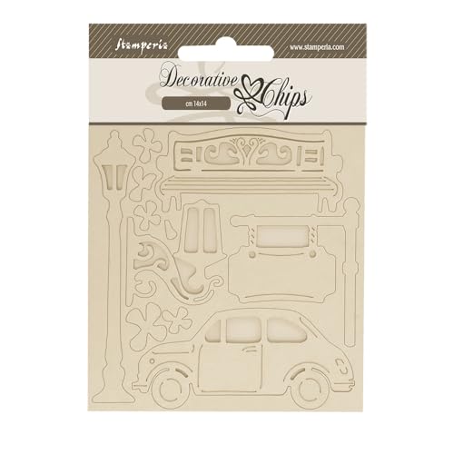 Stamperia SCB250 Decorative Chips, Brown, 14 x 14 x 0,1 cm Stamperia SCB250 Decorative Chips, Brown, 14 x 14 x 0,1 cm von Stamperia