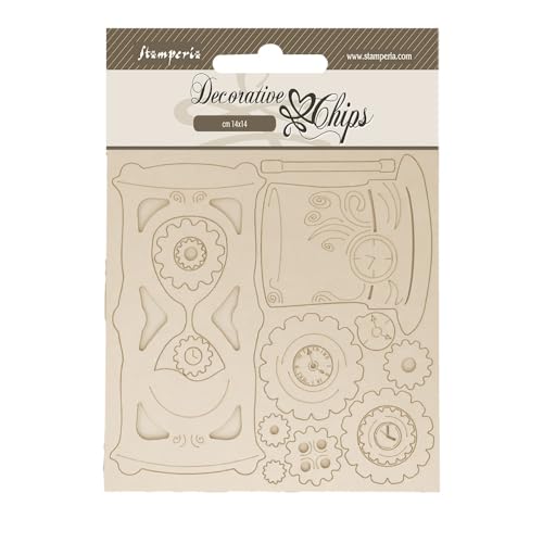 Stamperia - Decorative Chips for Scrapbooking, Albums, Card Making, and Bullet Journalling, Laser Cut Cardboard Shapes, Easy to Glue, Perfect for Crafts and Gifting (Master of Magic, Hourglass) Stamperia - Decorative Chips for Scrapbooking, Albums, Card Making, and Bullet Journalling, Laser Cut Cardboard Shapes, Easy to Glue, Perfect for Crafts and Gifting (Master of Magic, Hourglass) von Stamperia