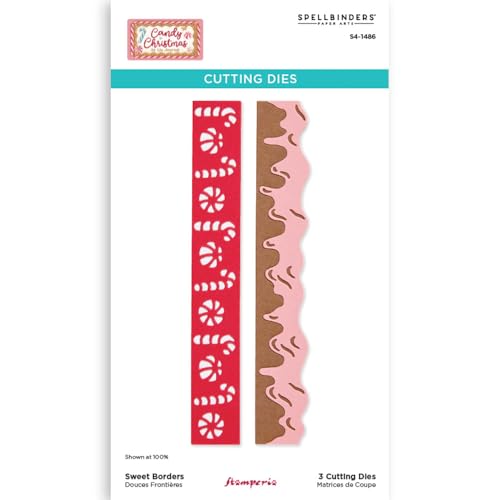 Stamperia - Cutting Dies for Scrapbooking, Albums, Card Making, Bullet Journalling and More, Create Decorations with Natural Elements, Perfect for Crafts and Gifting (Candy Christmas) (Borders) von Stamperia