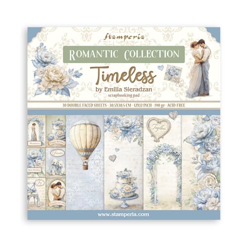 Stamperia - Scrapbook Paper Pad for Scrapbooking, Albums, Card Making, Bullet Journalling and More, Acid Free, Double-Sided, Perfect for Hobbies, Crafts, and Gifting (Timeless) (30.5 x 30.5cm) von Stamperia