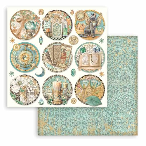 Stamperia - Scrapbook Sheet for Scrapbooking, Albums, Card Making, Bullet Journalling and More, Acid Free, Double-Sided, Perfect for Hobbies, Crafts, and Gifting (Fortune Rounds) (30.5 x 30.5cm) von Stamperia