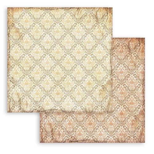 Stamperia - Scrapbook Sheet for Scrapbooking, Albums, Cards, Bullet Journalling and More, Acid Free, Double-Sided, Perfect for Hobbies, Crafts, and Gifting (Alterego, Ochre Wallpaper) (30.5 x 30.5cm) von Stamperia