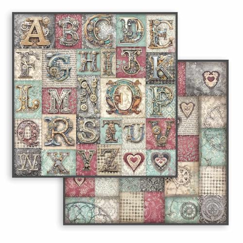 Stamperia - Scrapbook Sheets for Scrapbooks, Albums, Card Making, Bullet Journals and More, Acid Free, Double-Sided, Perfect for Crafts and Gifting (Master of Magic, Alphabet) (30.5 x 30.5cm) von Stamperia