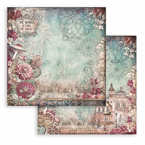 Stamperia - Scrapbook Sheets for Scrapbooks, Albums, Card Making, Bullet Journals and More, Acid Free, Double-Sided, Perfect for Crafts and Gifting (Master of Magic, House) (30.5 x 30.5cm) von Stamperia