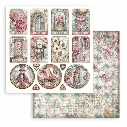 Stamperia - Scrapbook Sheets for Scrapbooks, Albums, Card Making, Bullet Journals and More, Acid Free, Double-Sided, Perfect for Crafts and Gifting (Master of Magic, Tags) (30.5 x 30.5cm) von Stamperia