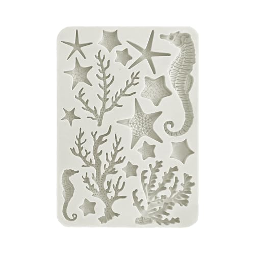Stamperia - Silicon Mould A5 for Scrapbooking, Bullet Journalling and More, Corals, Non-Stick Surface, Suitable for Air-Dry Clay, Resin, and More, Perfect for Hobbies, Crafts, and Gifting (Sea Land) von Stamperia
