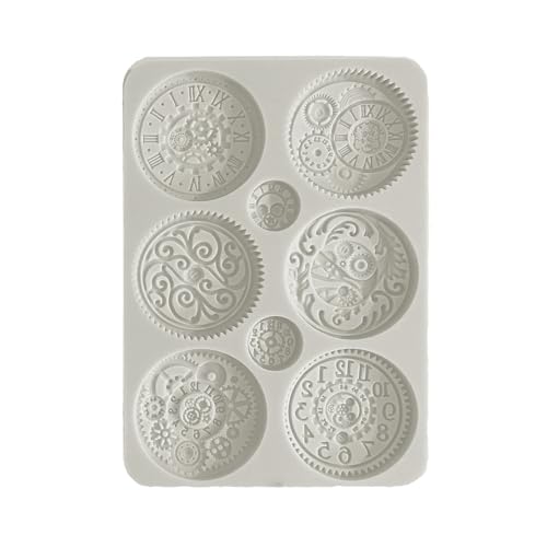Stamperia - Silicon Mould A5 for Scrapbooking, Bullet Journals and More, Clocks, Non-Stick Surface, Suitable for Air-Dry Clay, Resin, and More, Perfect for Crafts and Gifting (Brocante Antiques) von Stamperia