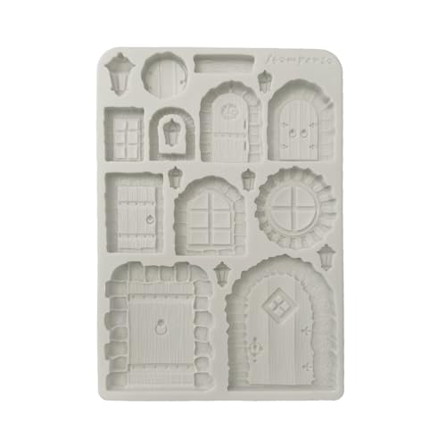 Stamperia - Silicon Mould A5 for Scrapbooking, Bullet Journals and More, Non-Stick Surface, Suitable for Air-Dry Clay, Resin and More, Perfect for Crafts and Gifting (Hidden Grove, Door and Window) von Stamperia