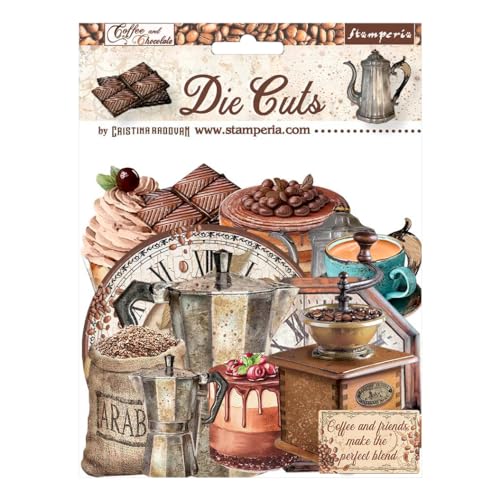 Stamperia Stanzmotive Coffee and Chocolate 51 Motive Stanzformen Stanzschablonen DIY Dekoration Scrapbooking, Braun Stamperia Stanzmotive Coffee and Chocolate 51 Motive Stanzformen Stanzschablonen DIY Dekoration Scrapbooking, Braun von Stamperia