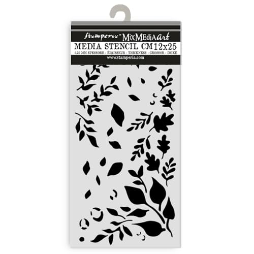 Stamperia - Thick Stencils for Scrapbooks, Albums, Cards, Bullet Journalling, and More, Flexible Material, Easy to Clean, Perfect for Hobbies, Crafts and Gifting (Dewdrops, Big Leaves) von Stamperia