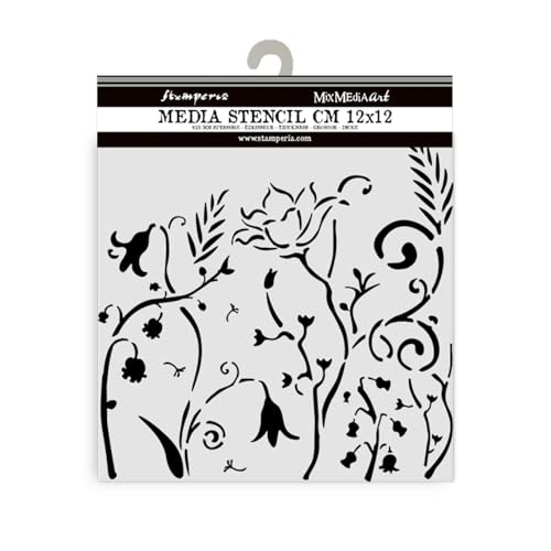 Stamperia - Thick Stencils for Scrapbooks, Albums, Cards, Bullet Journalling, and More, Flexible Material, Easy to Clean, Perfect for Hobbies, Crafts and Gifting (Hidden Grove, Flowers) von Stamperia